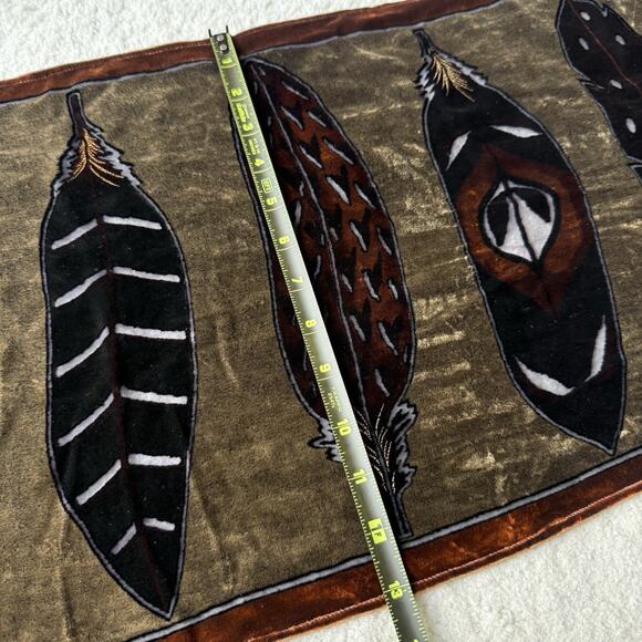 Larioseta Como x Barbieri Feather Burnout Velvet Silk Scarf Made in Italy Boho - Picture 10 of 11